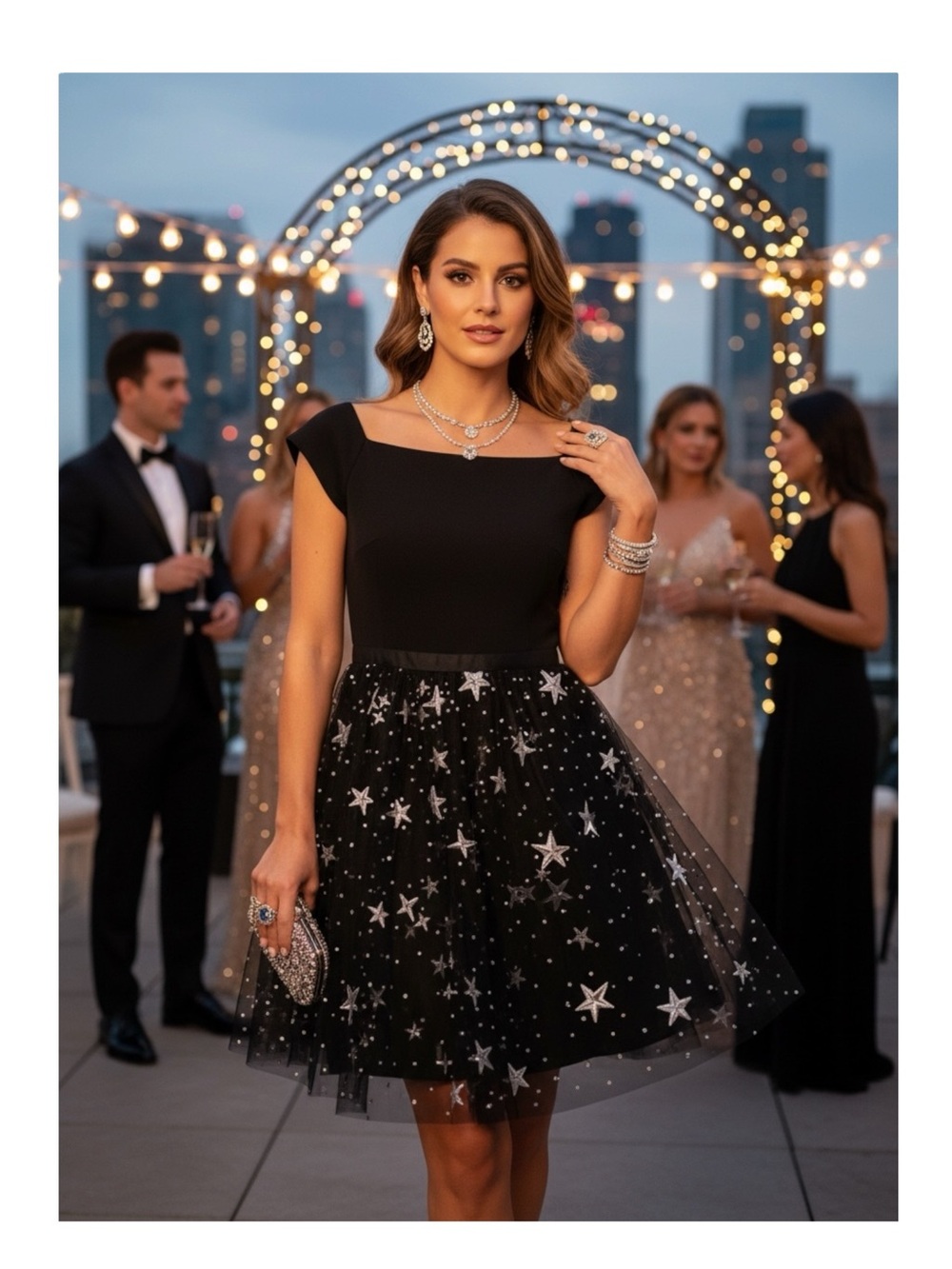 new Sherri Hill ★ 51505 ★ Off the Shoulder Tulle A Line Cocktail Dress ★ Black 4